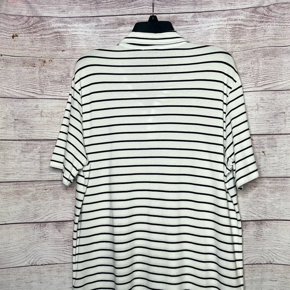 Polo Ralph Lauren Men’s Feather Weight Mesh Navy & White Stripe Polo Shirt Large